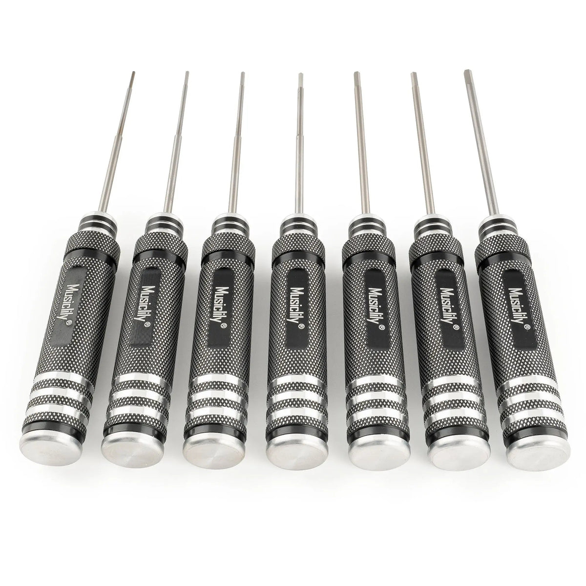 Musiclily Pro High Speed Steel 7Pcs Hex Screwdrivers Hex Keys Wrenches Set for Guitar Bass Bridge Saddles or Knobs Adjustment