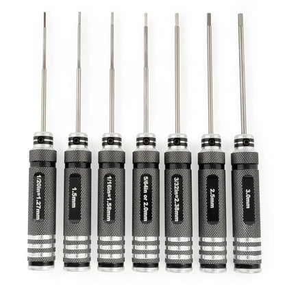 Musiclily Pro High Speed Steel 7Pcs Hex Screwdrivers Hex Keys Wrenches Set for Guitar Bass Bridge Saddles or Knobs Adjustment