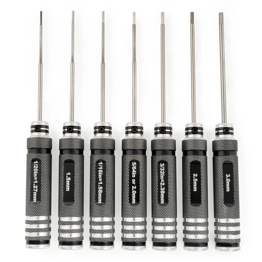 Musiclily Pro High Speed Steel 7Pcs Hex Screwdrivers Hex Keys Wrenches Set for Guitar Bass Bridge Saddles or Knobs Adjustment