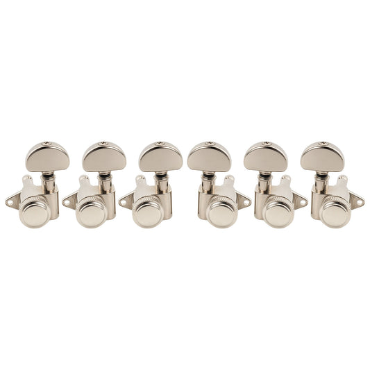 Musiclily Pro R18K-10 3R3L 18:1 Ratio Full Sealed Locking Machine Heads Tuners Tuning Pegs Keys with Half-Moon Button for Acoustic Electric Guitar