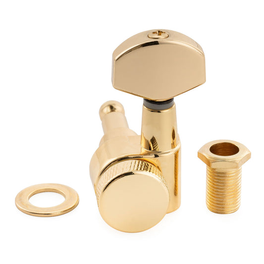 Musiclily Pro R15J-19 Single 15:1 Ratio 2-Pin Full Sealed Locking Machine Head Treble Side Tuner Tuning Peg Key with Hex Button for Squier Strat Tele Style Electric Guitar