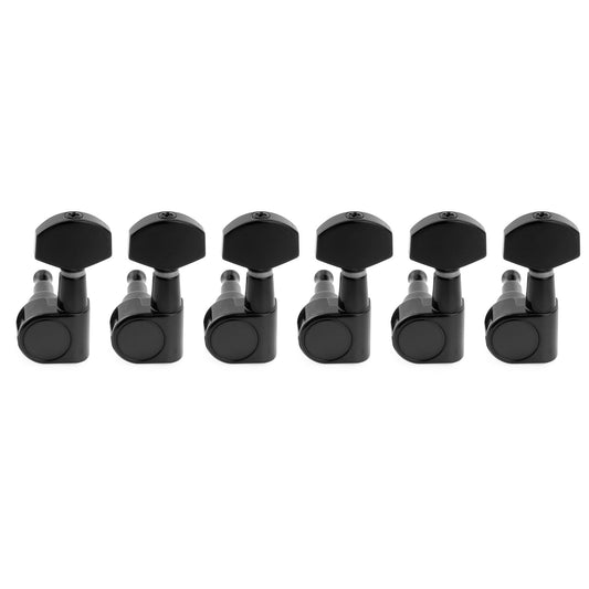 Musiclily Pro R15J-20 Left-Handed 6-in-line 15:1 Ratio 2-Pin Full Sealed Machine Heads Tuners Tuning Pegs Keys with Hex Button for Squier Strat Tele Style Electric Guitar