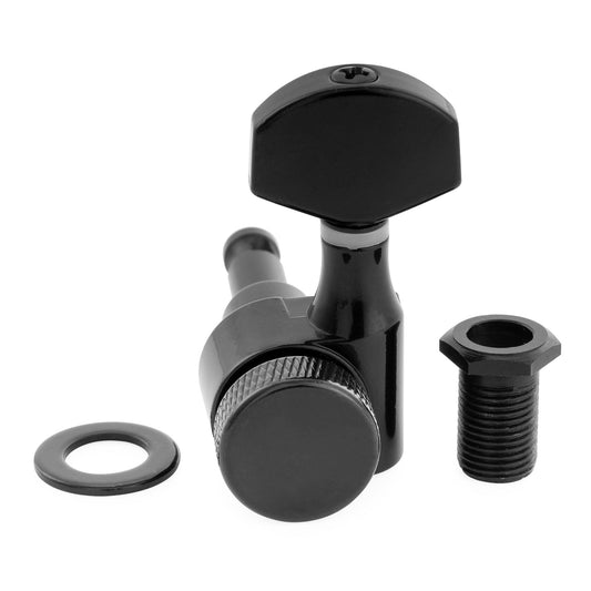 Musiclily Pro R15J-21 Single 15:1 Ratio 1-Pin Full Sealed Locking Machine Head Treble Side Tuner Tuning Peg Key with Hex Button for Squier Strat Tele Style Electric Guitar