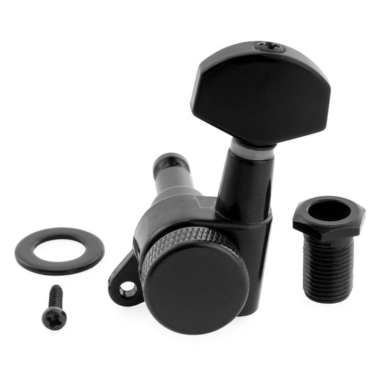 Musiclily Pro R15J-24 Single 15:1 Ratio Full Sealed Locking Machine Head Treble Side Tuner Tuning Peg Key with Hex Button for Strat Tele Style Electric Guitar