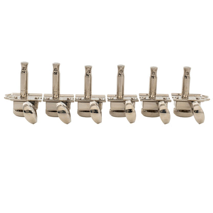 Musiclily Ultra R18T-13 Left-Handed 6-in-line 18:1 Ratio Semi Closed Vintage Hybrid Staggered Locking Machine Heads Tuners with Oval Button for Fender SQ Strat Tele Style Electric Guitar