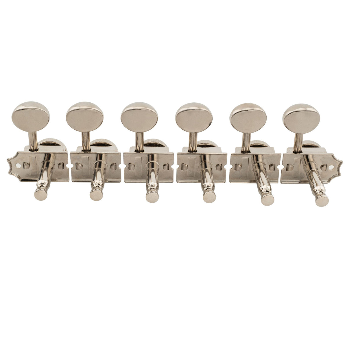 Musiclily Ultra R18T-13 Left-Handed 6-in-line 18:1 Ratio Semi Closed Vintage Hybrid Staggered Locking Machine Heads Tuners with Oval Button for Fender SQ Strat Tele Style Electric Guitar