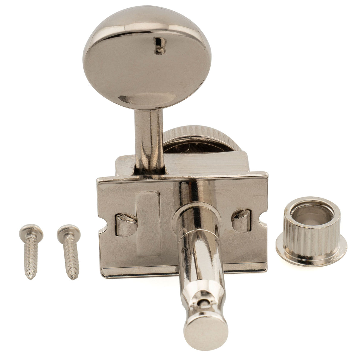 Musiclily Ultra R18T-13 Left-Handed 6-in-line 18:1 Ratio Semi Closed Vintage Hybrid Staggered Locking Machine Heads Tuners with Oval Button for Fender SQ Strat Tele Style Electric Guitar