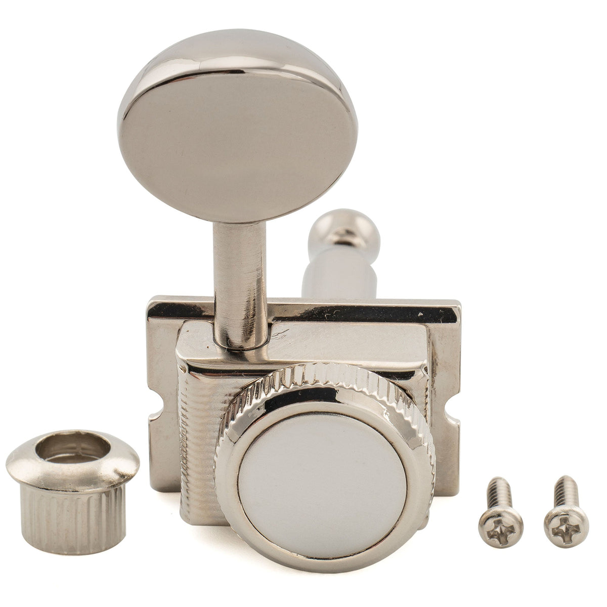 Musiclily Ultra R18T-14 6-in-line 18:1 Ratio Semi Closed Vintage Hybrid Style Staggered Locking Machine Heads Tuners with Oval Button for Fender Squier Strat Tele Style Electric Guitar