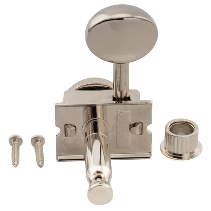 Musiclily Ultra R18T-14 6-in-line 18:1 Ratio Semi Closed Vintage Hybrid Style Staggered Locking Machine Heads Tuners with Oval Button for Fender Squier Strat Tele Style Electric Guitar