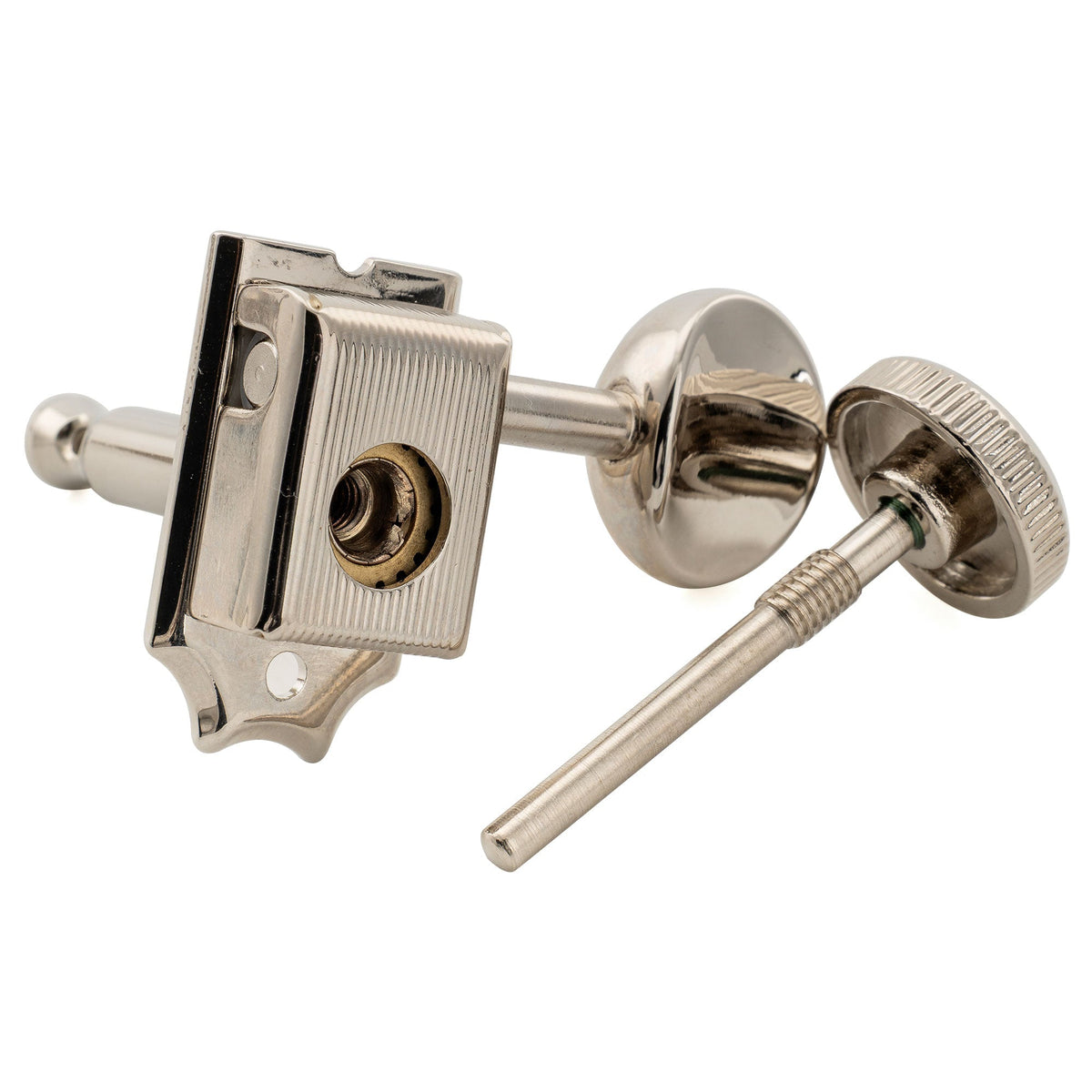 Musiclily Ultra R18T-14 6-in-line 18:1 Ratio Semi Closed Vintage Hybrid Style Staggered Locking Machine Heads Tuners with Oval Button for Fender Squier Strat Tele Style Electric Guitar