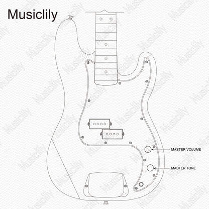 Musiclily Pro Electric Bass DIY Wiring Kit Upgrade for Import Style Precision Bass with 1A1B Pots