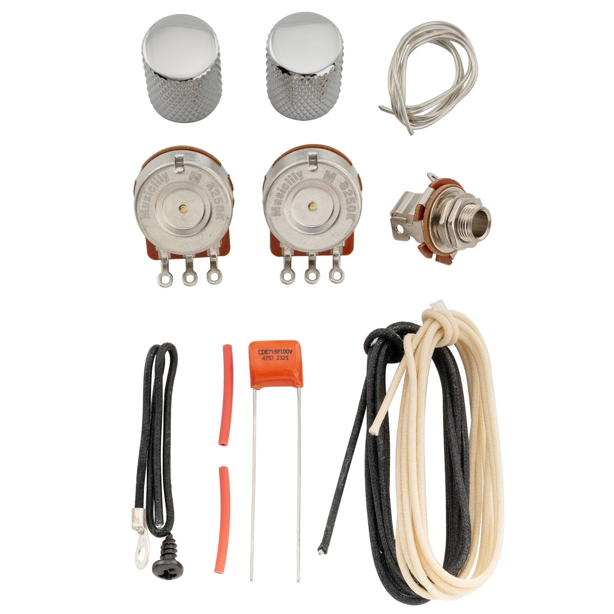 Musiclily Pro Electric Bass DIY Wiring Kit Upgrade for Import Style Precision Bass with 1A1B Pots