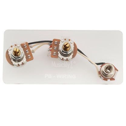 Musiclily Pro Electric Bass Pre-wired Wiring Harness Upgrade for Import Style Precision Bass with 1A1B Pots