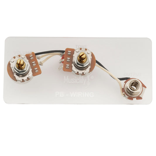Musiclily Pro Electric Bass Pre-wired Wiring Harness Upgrade for Import Style Precision Bass with 1A1B Pots
