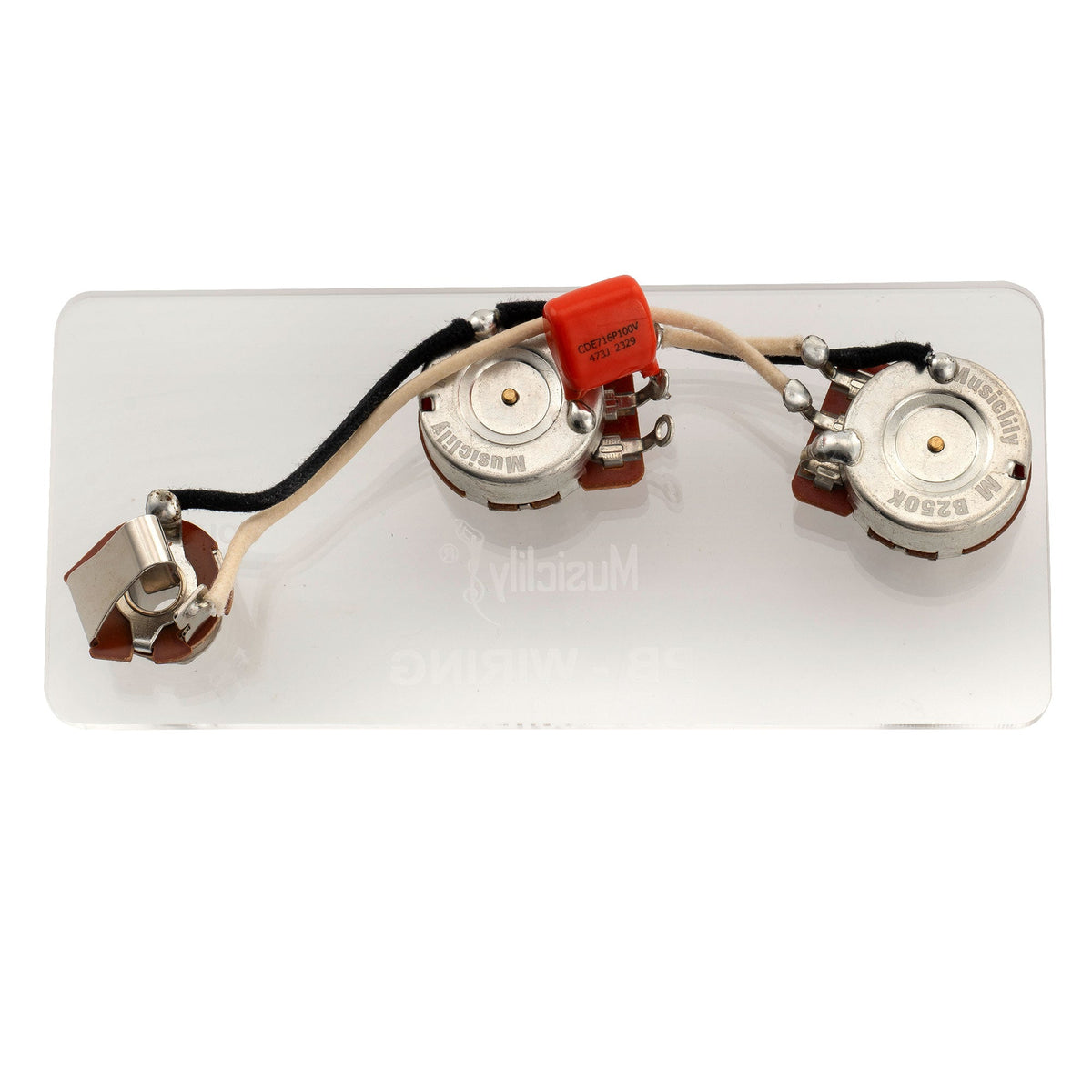 Musiclily Pro Electric Bass Pre-wired Wiring Harness Upgrade for Import Style Precision Bass with 1A1B Pots