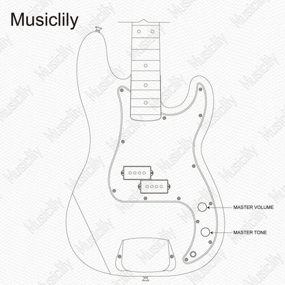 Musiclily Pro Electric Bass DIY Wiring Kit Upgrade for American Style Precision Bass with 2A Pots