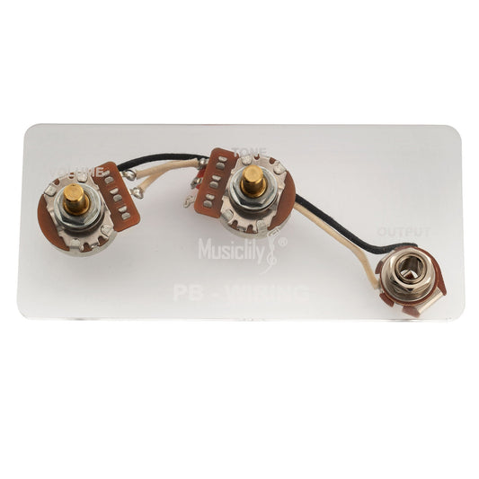 Musiclily Pro Electric Bass Pre-wired Wiring Harness Upgrade for American Style Precision Bass with 2A Pots