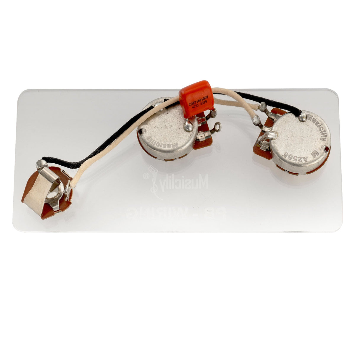 Musiclily Pro Electric Bass Pre-wired Wiring Harness Upgrade for American Style Precision Bass with 2A Pots