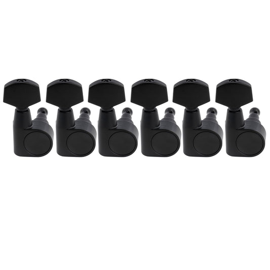 Musiclily Pro R18T-26 6-in-line 18:1 Ratio 2-Pin Full Sealed Machine Heads Tuners Tuning Pegs Keys with Hex Button for Squier Strat Tele Style Electric Guitar