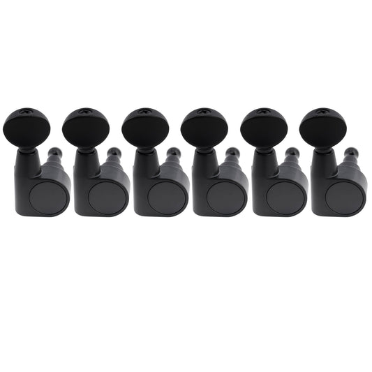 Musiclily Pro R18T-30 6-in-line 18:1 Ratio 2-Pin Full Sealed Machine Heads Tuners Tuning Pegs Keys with Vintage Oval Button for Squier Strat Tele Style Electric Guitar
