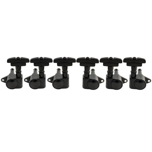 Musiclily Pro R18K-23 3R3L 18:1 Ratio Full Sealed Machine Heads Tuners Tuning Pegs Keys with GR-Style Button for Acoustic Electric Guitar