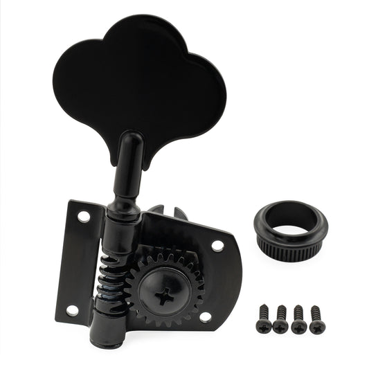 Musiclily Pro R21K Single 21:1 Ratio Open Gear Machine Head Bass Side Tuner Tuning Peg Key with Clover Button for Mexican MIM Fender PB JB Style Electric Bass