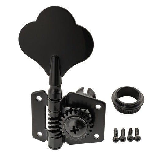 Musiclily Pro R21K Single 21:1 Ratio Open Gear Machine Head Bass Side Tuner Tuning Peg Key with Clover Button for Squier PB JB Style Electric Bass