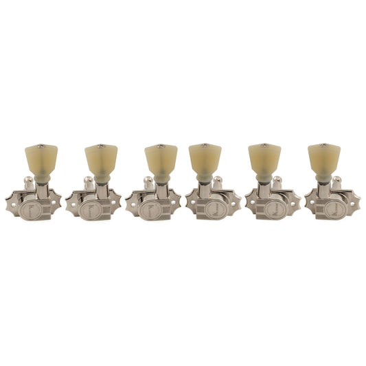 Kluson 3R3L 19:1 Ratio Revolution Series G-Mount Tuning Machine Heads Tuners Tuning Pegs Keys with Keystone Button for Electric Guitar