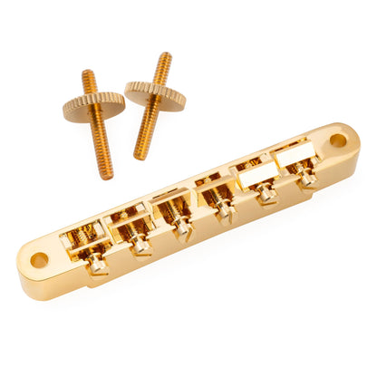 Kluson USA 52mm Replacement Non-Wired ABR-1 Tune-O-Matic Bridge with Brass Saddles for Gibson LP SG Style Electric Guitar